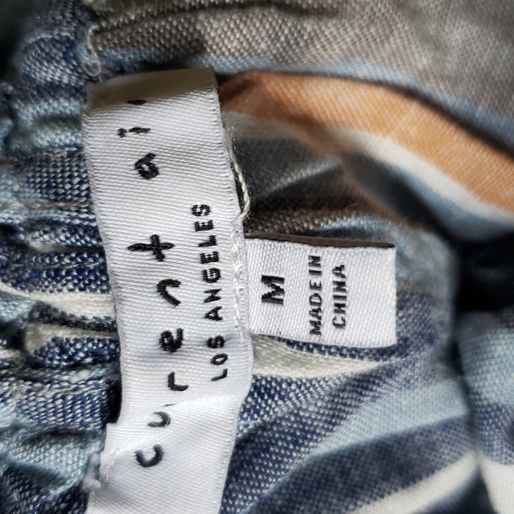 Linen Blue & Rust Halter Style Top - Picture 6 of 8